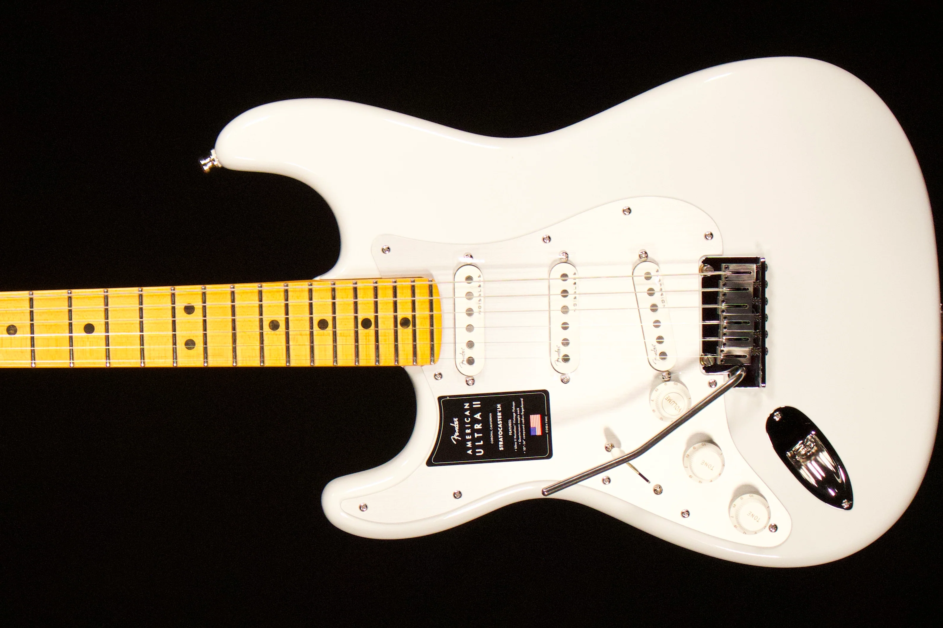 Fender American Ultra 2 Strat. Left-Handed. Avalanche White finish