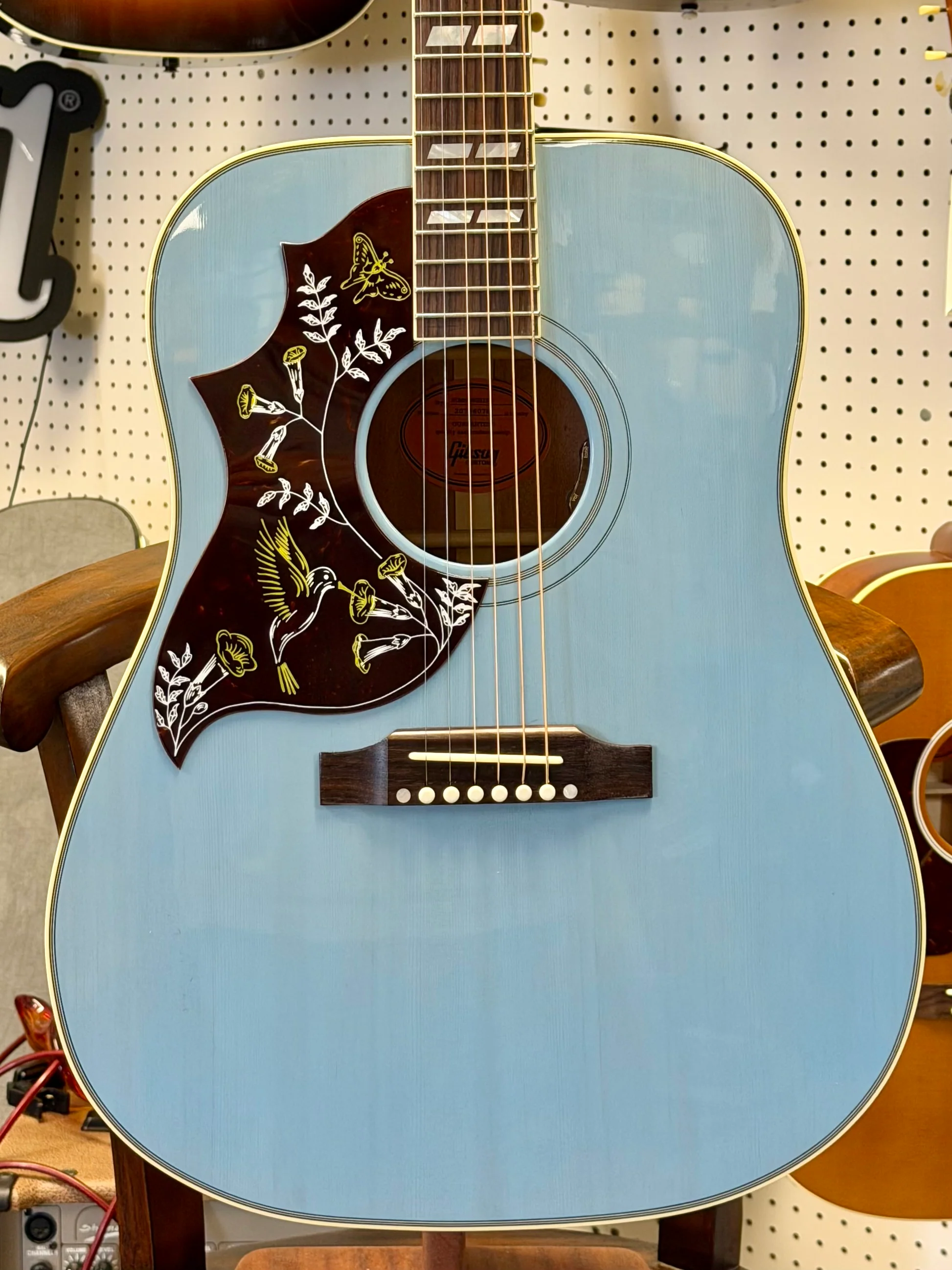 Gibson Custom Shop M2M Blue Sky Hummingbird. Left-handed