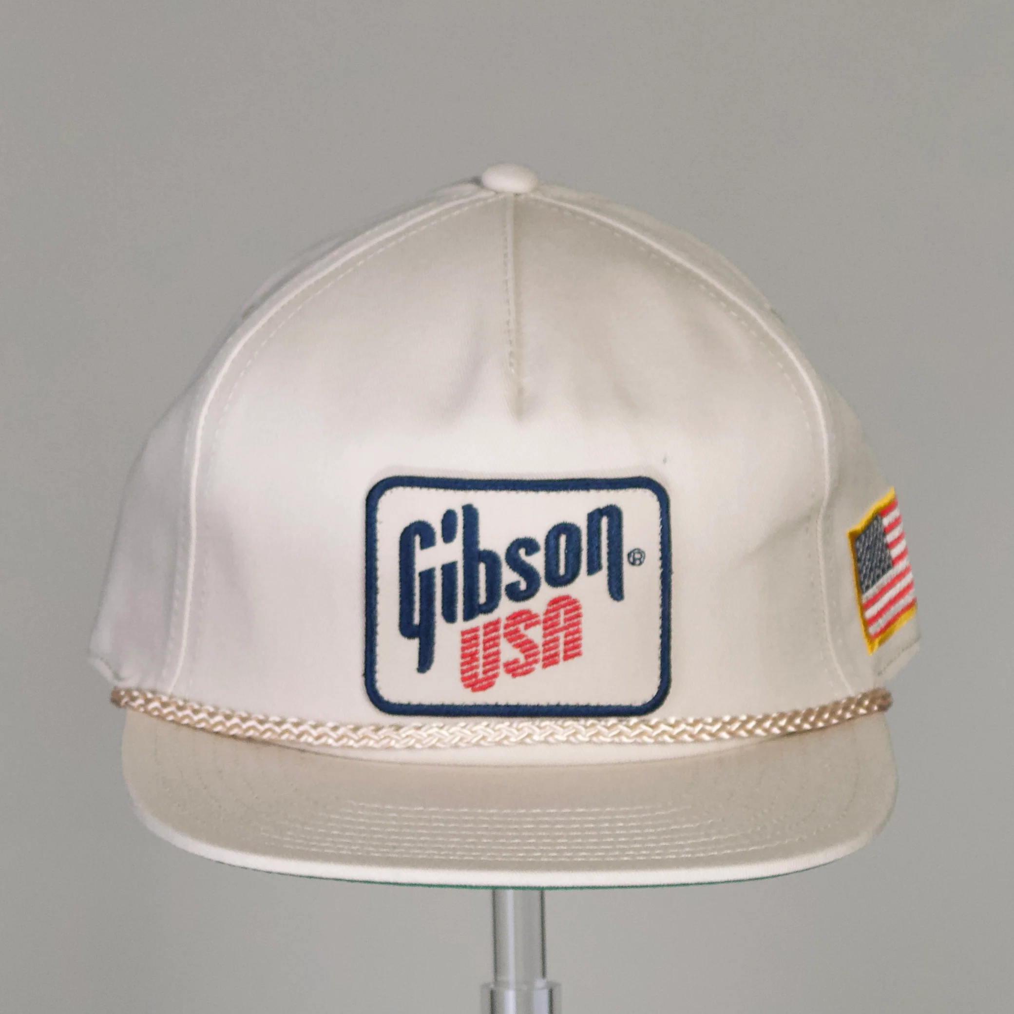 Gibson USA Flag Unstructured Rope Snapback (Crème)